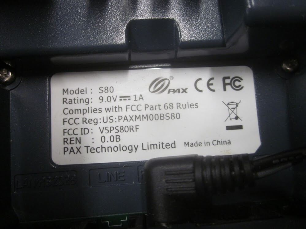 PAX S80 EMV NFC Credit Card Terminal Machine with Power – AS-IS PARTS/REPAIR