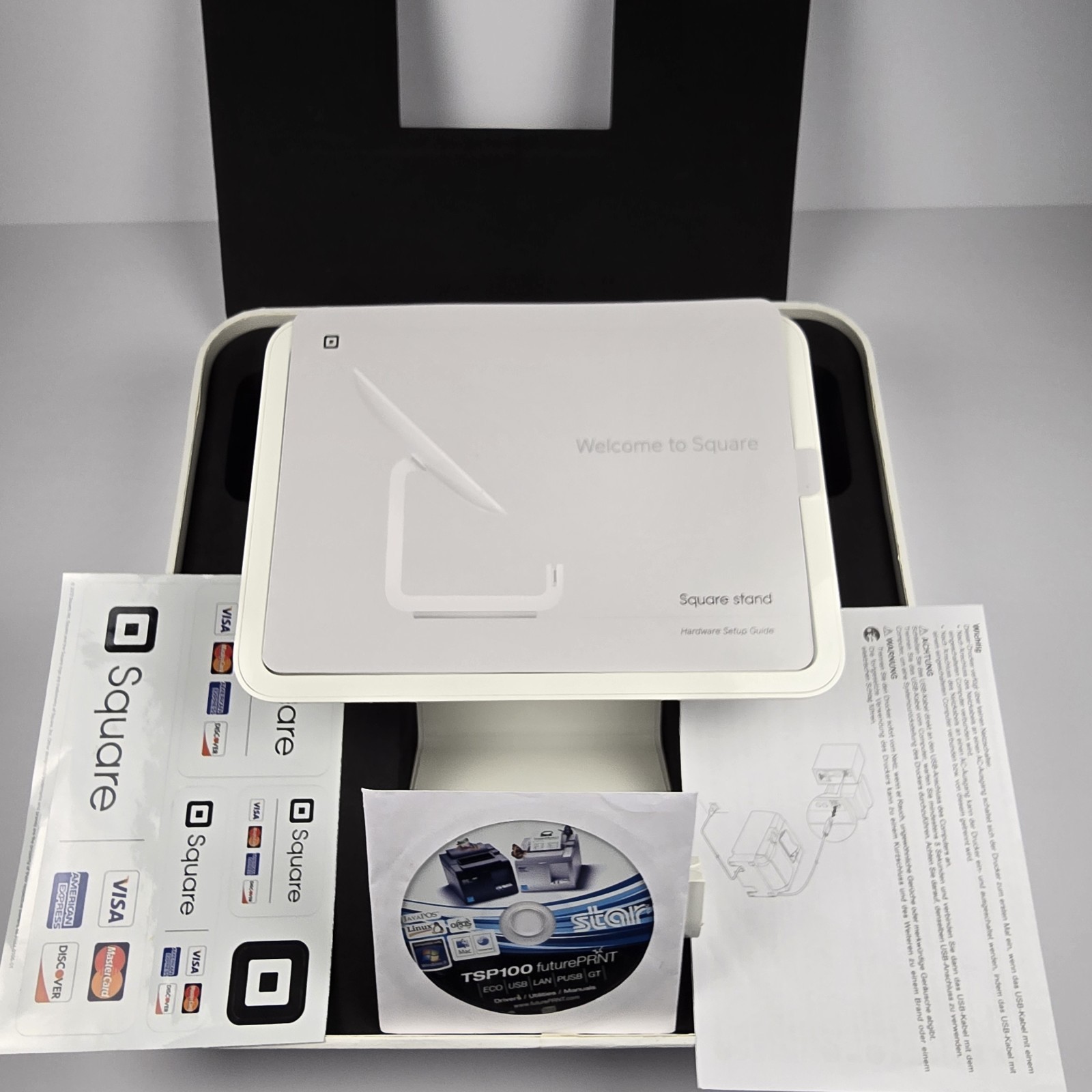 Square Stand Point of Sale POS For iPad 2 3rd Gen 30-Pin Connector White Used