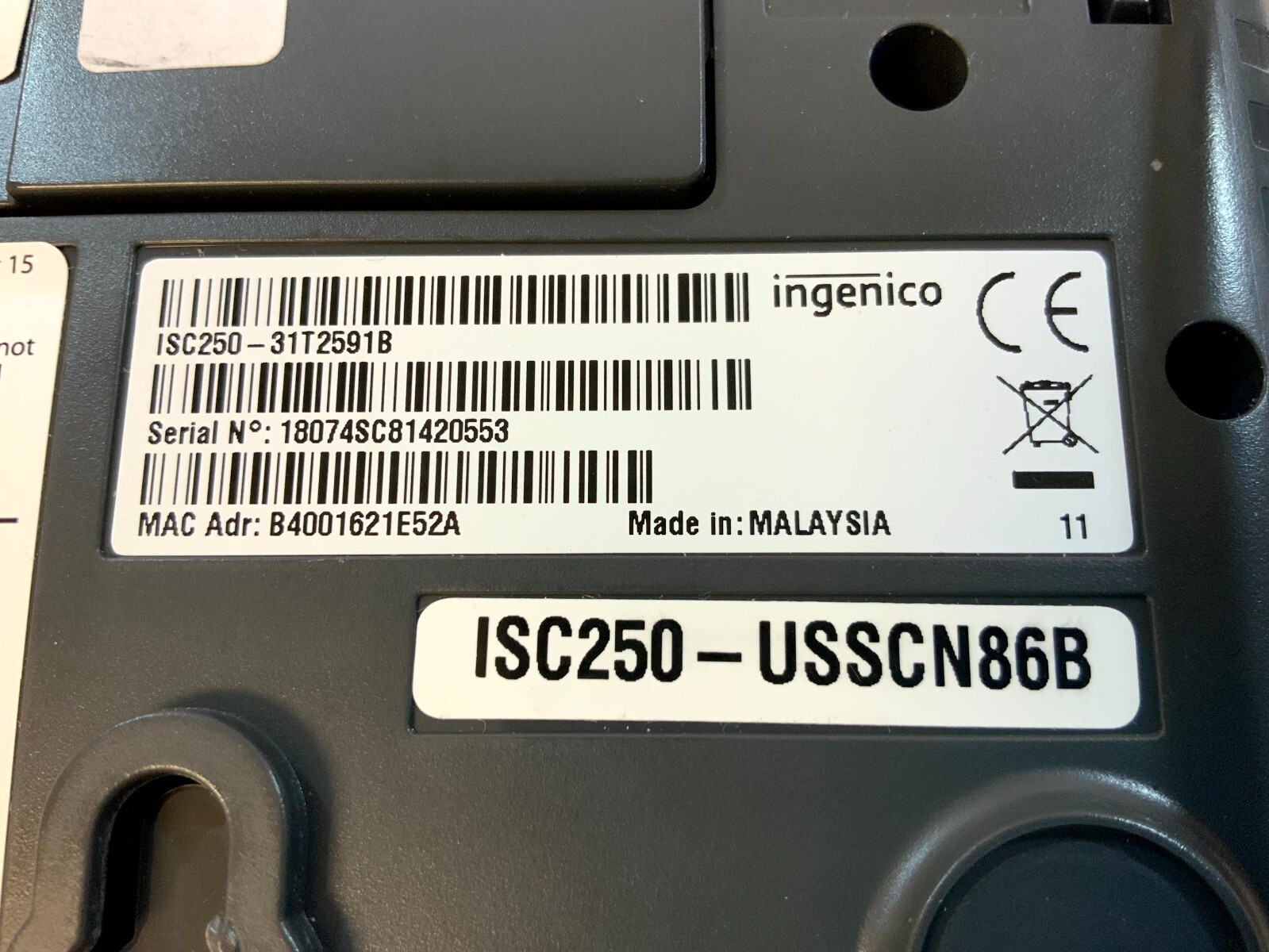Ingenico iSC Touch 250 ISC250-V4 NFC Payment Terminal Black 4.3″ Widescreen O2D*