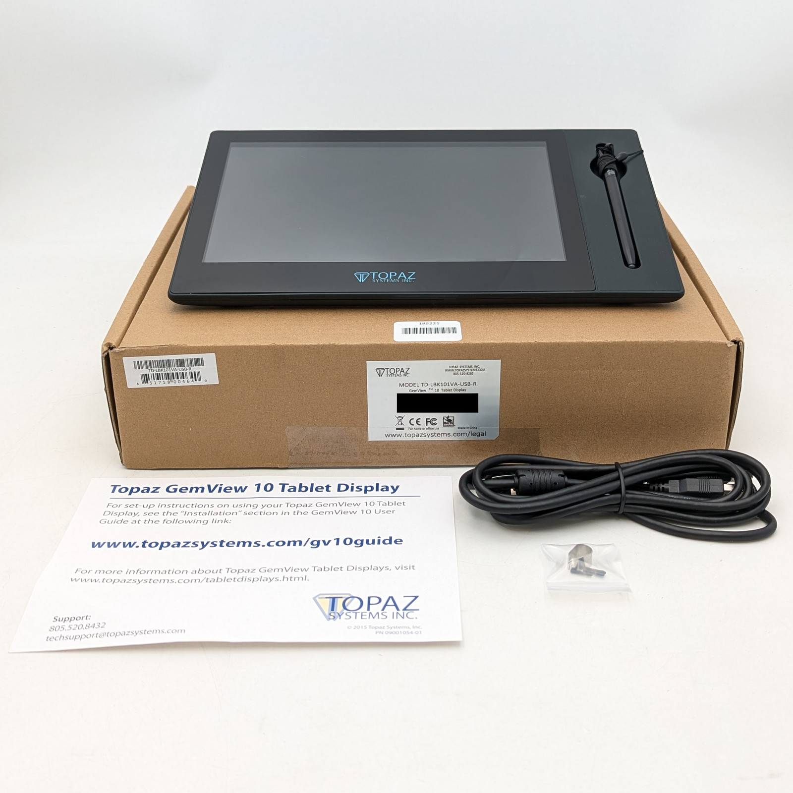 Topaz GemView 10″ Tablet Display Signature Terminal (TD-LBK101VA-USB-R) Black