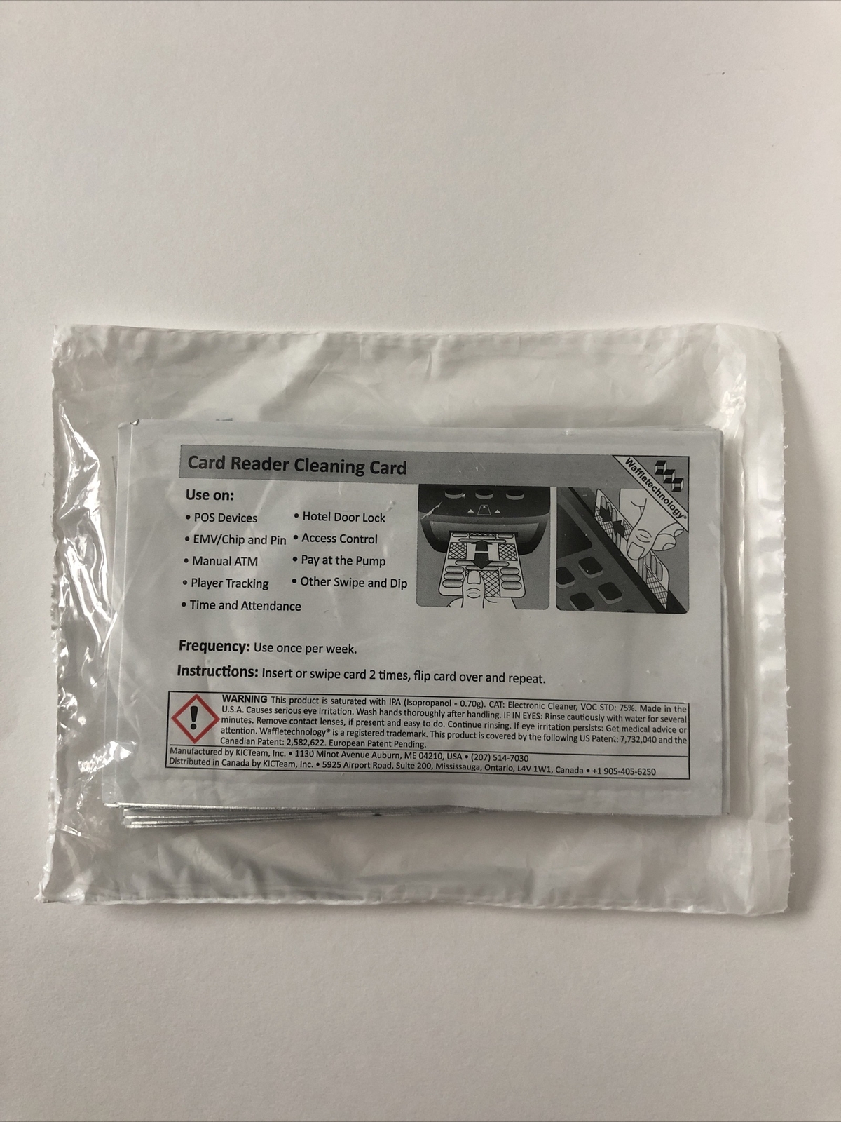 Card Reader Cleaning Card Featuring Waffletechnology