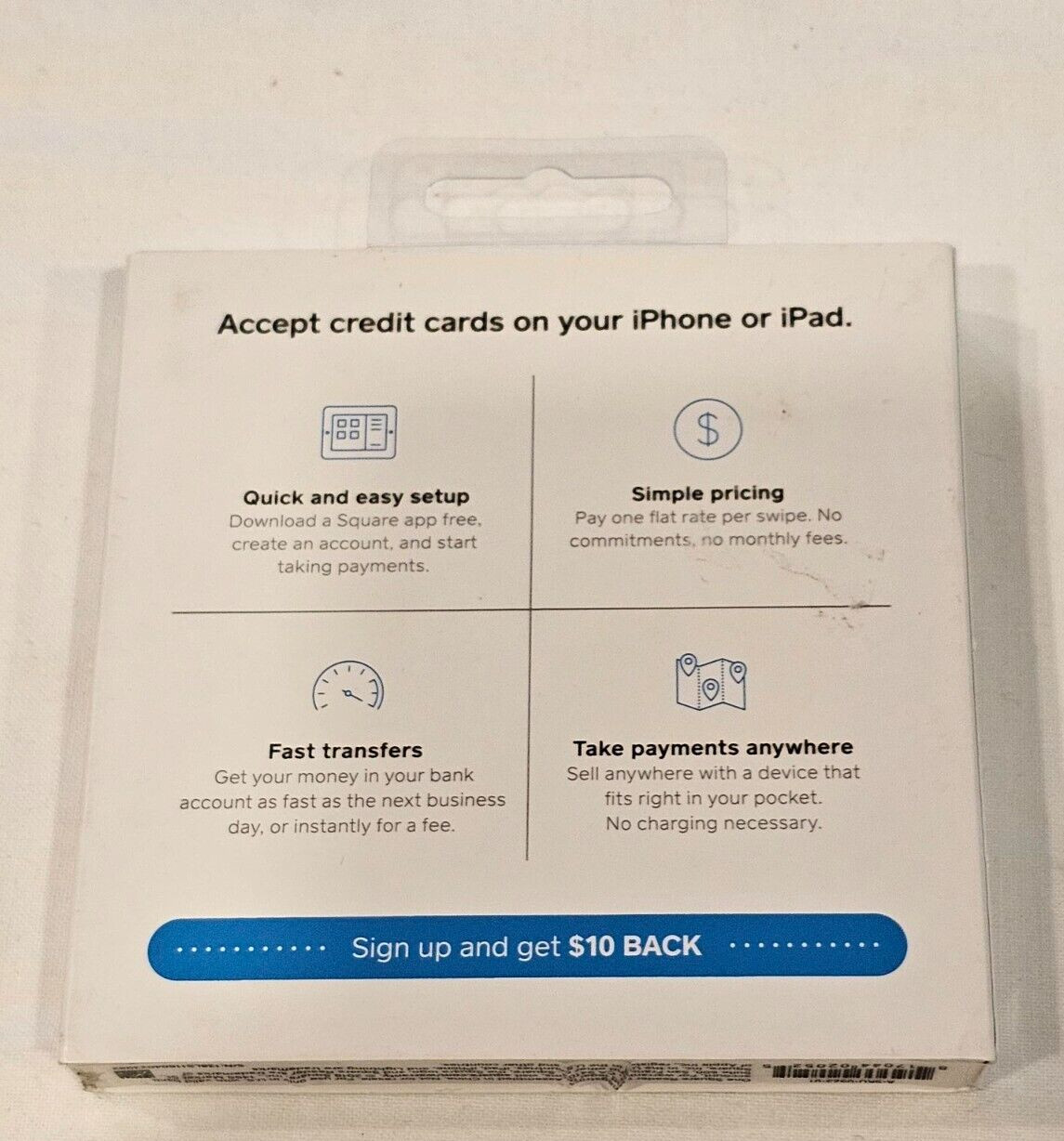 Square Reader – Magstripe Reader with Lightning Connector – NIB Sealed Box