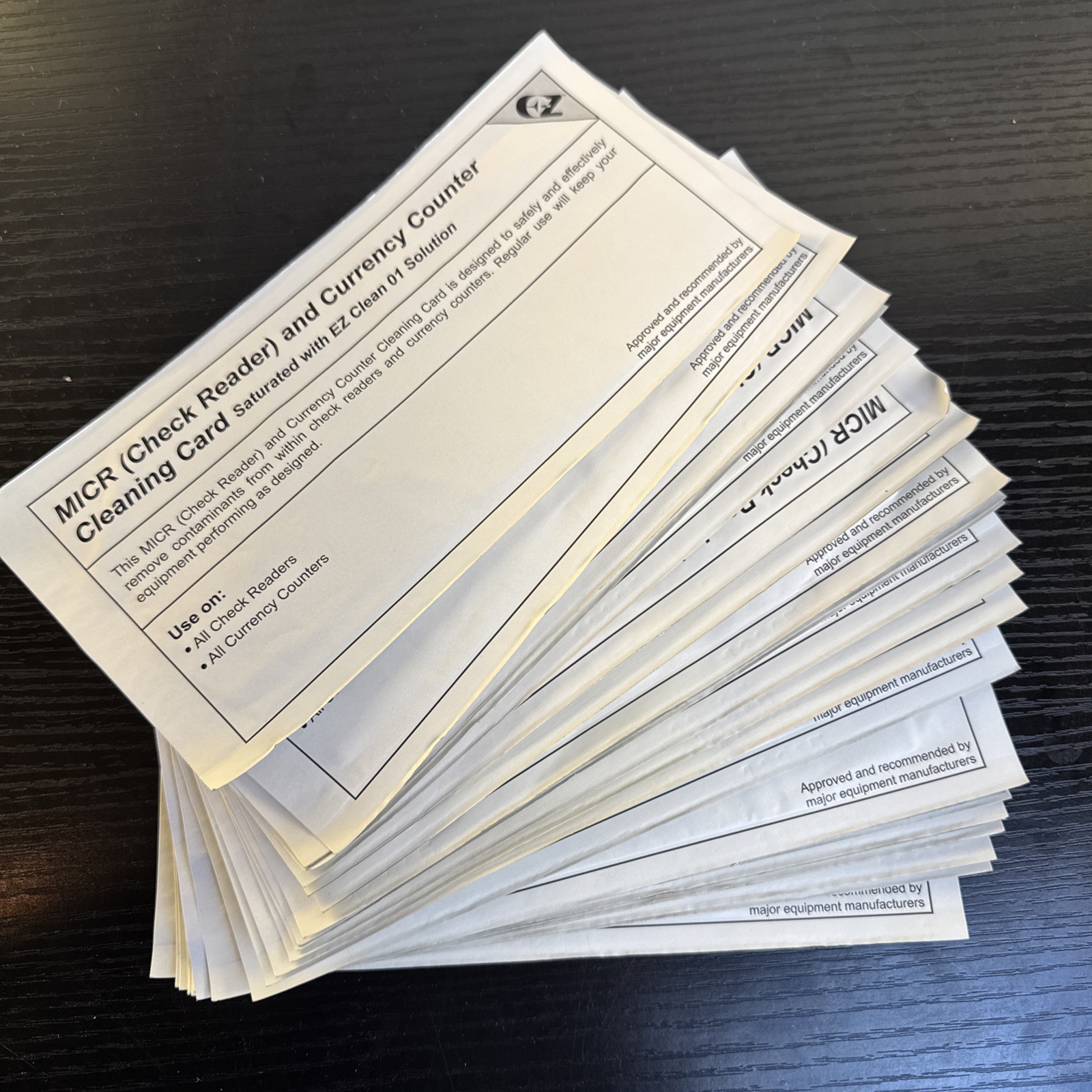 Lot 24 Kicteam MICR Check Reader & Currency Counter Cleaning Cards EZ Clean 01