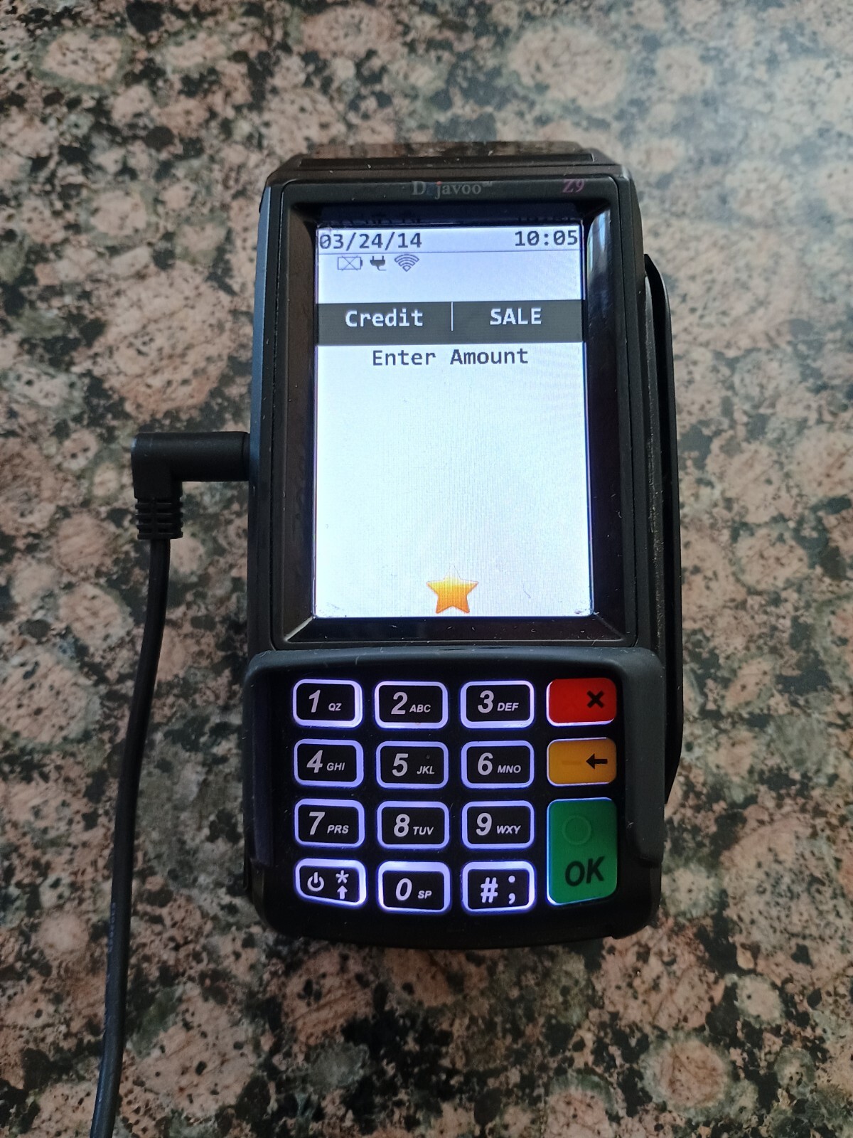 Dejavoo Z9 VEGA3000 Black 3.5″ LCD POS Credit Card Terminal TESTED