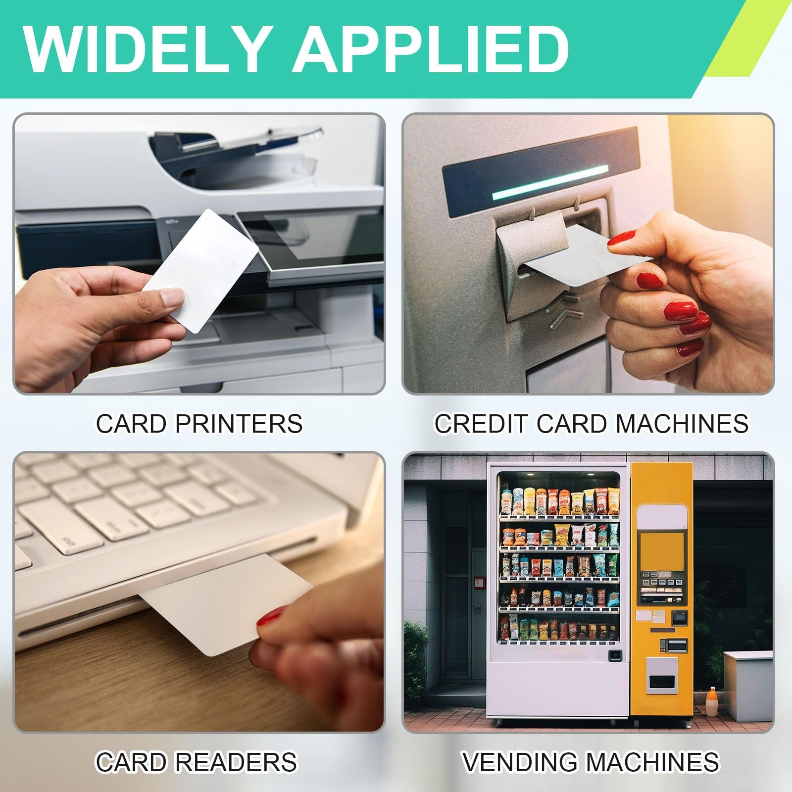 200 Pcs Dual-Sided Credit Card Reader Cleaning Cards for POS & Scanners