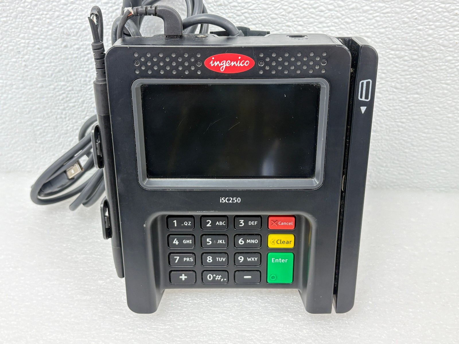 Ingenico ISC250 Credit Card Reader Payment Terminal w Stylus Pen & Power Adapter