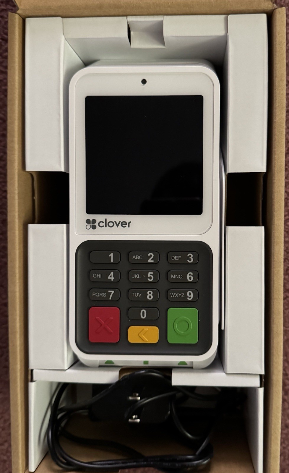 Clover Compact Series C801 Credit Card Terminal White Wired LTE Payment Device