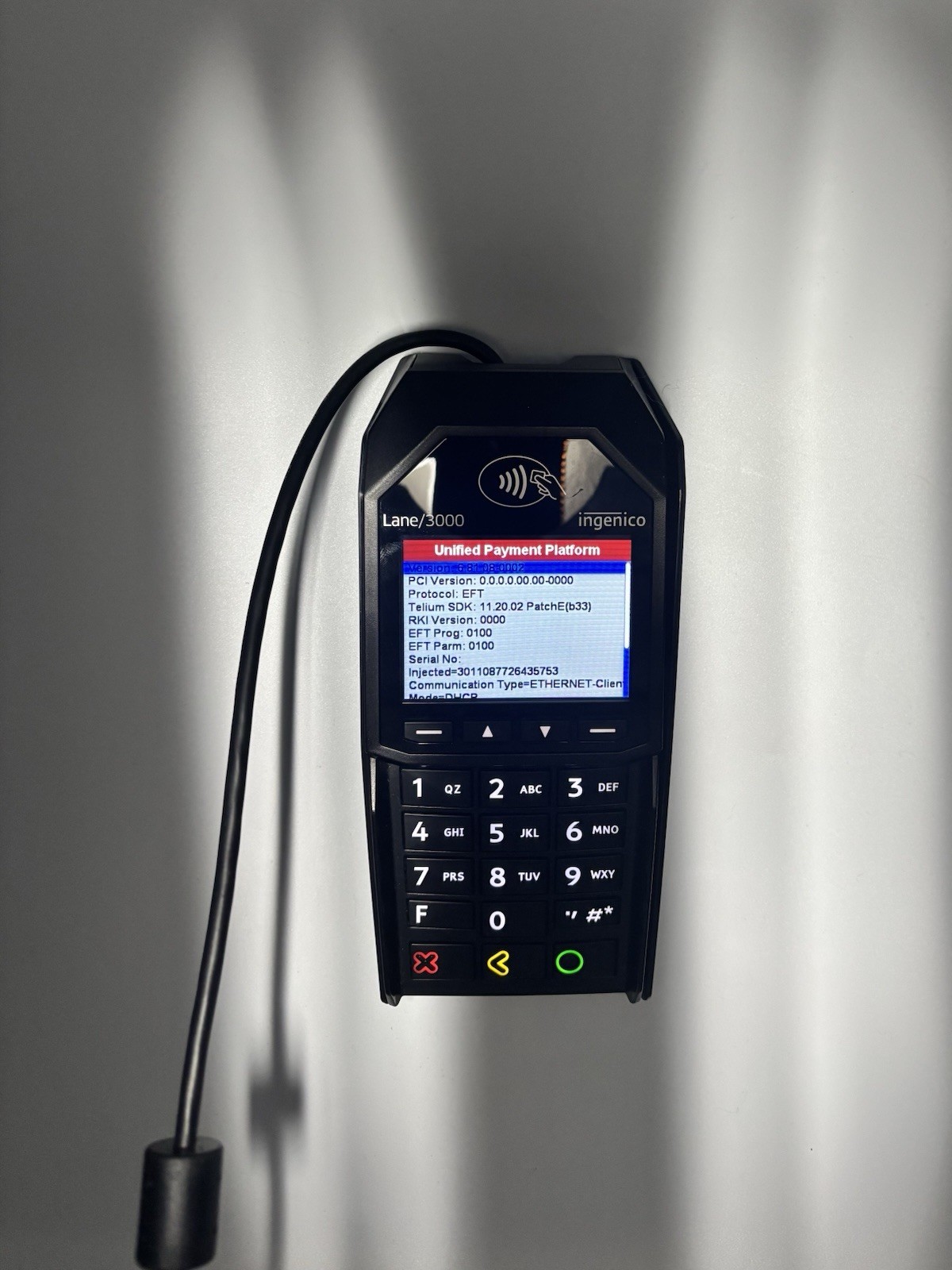 Ingenico Lane/3000 Payment Terminal NFC Touch with USB Cable Working