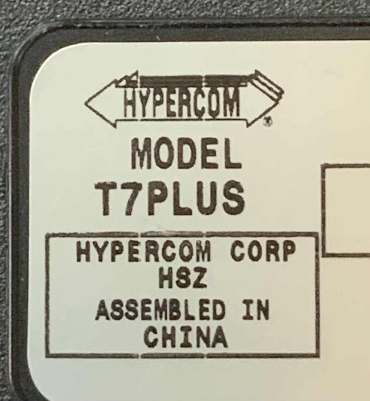 Hypercom T7PLUS Credit Card Machine Terminal (010218-012 ZM), Black “N1D”