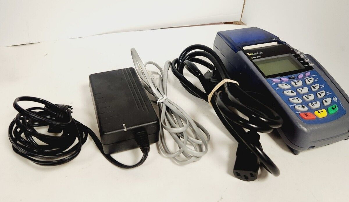 VERIFONE OMNI 3730 CREDIT CARD TERMINAL W/POWER SUPPLY USED