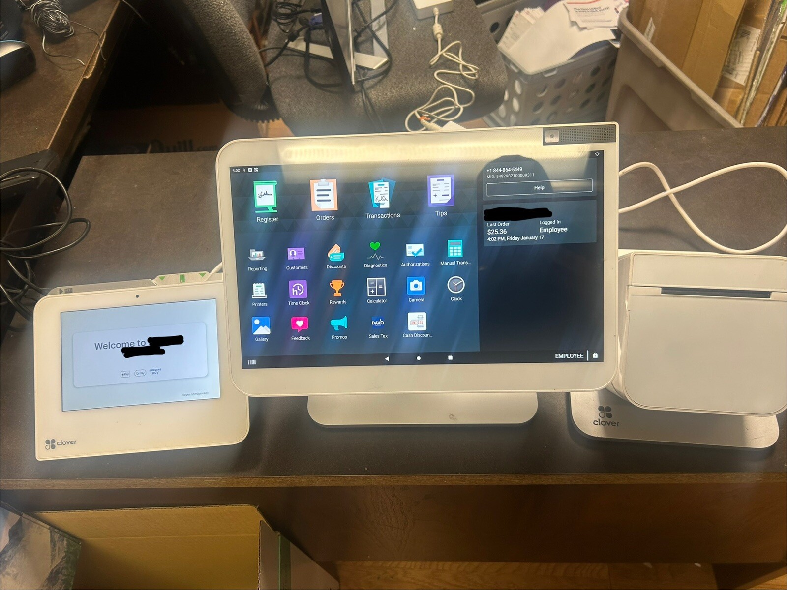 Clover POS System S503 C503 P500 POS Terminal Display Printer Register READ