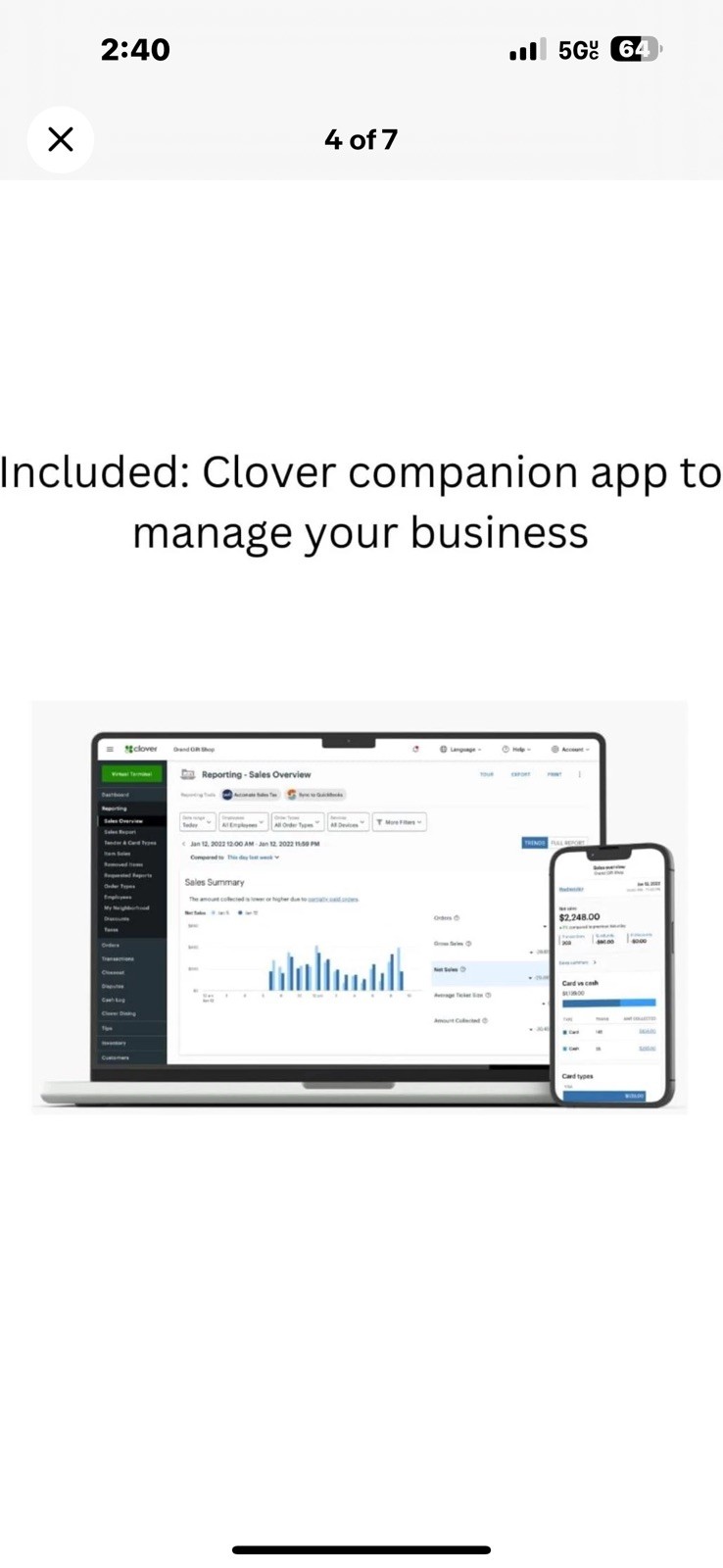 CLOVER MODEL-S505 – Station Duo Credit and Debit Machine POS