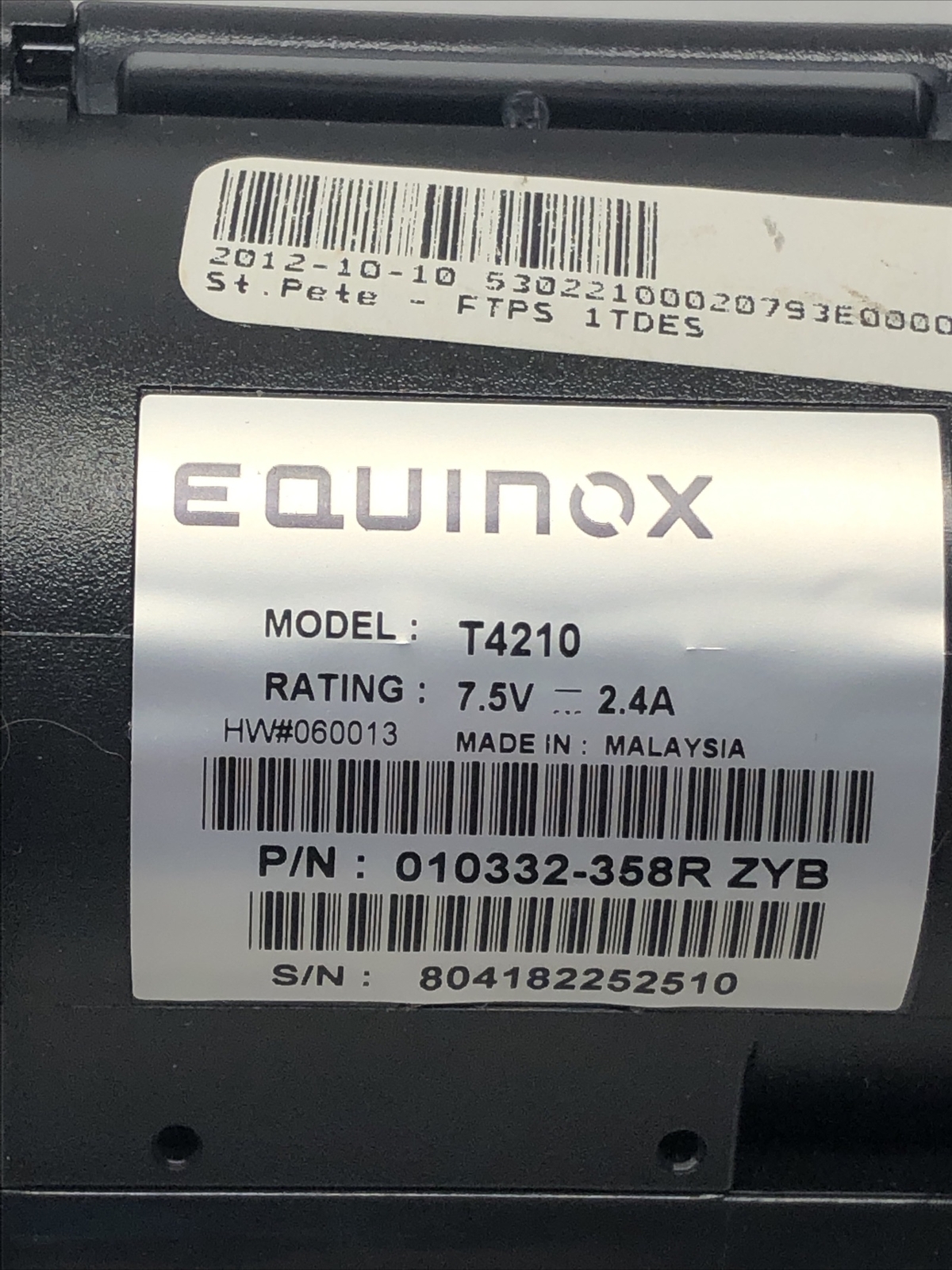 Equinox Optimum T4210 Card/Chip Reader Terminal, Used (B2)