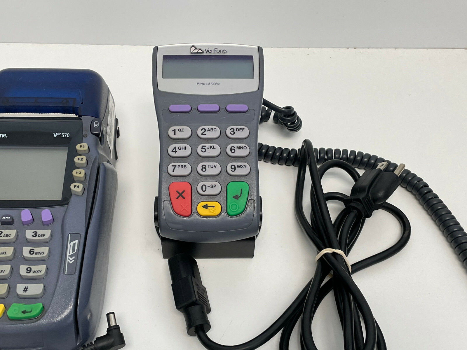 A24: Lot of 3 Verifone vx570 Credit Card Machine Terminal Printer w/ 2 Keypads