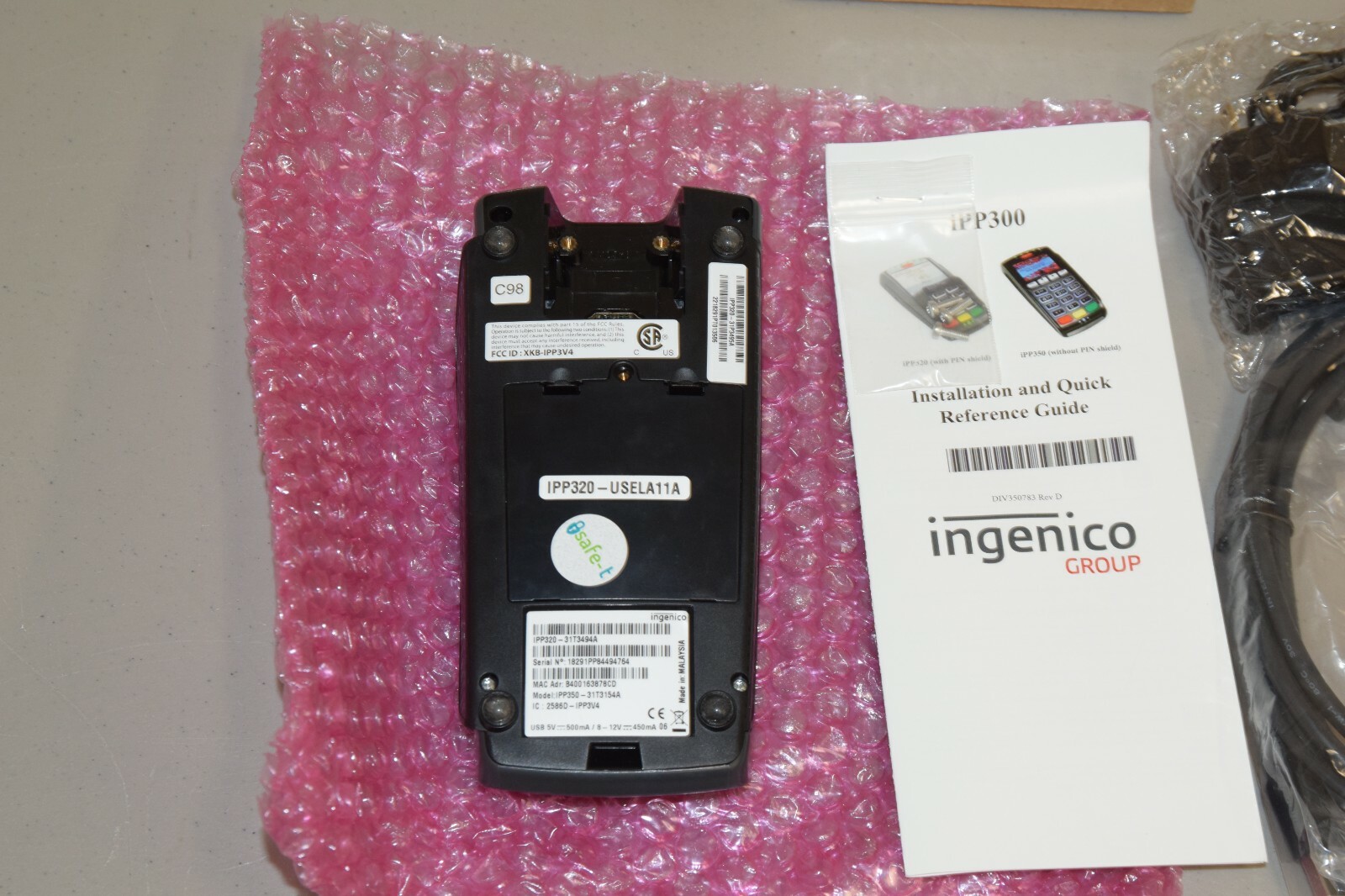 New Open Box Ingenico Group iPP320 Card Reader w/ Power Supply USB Cable