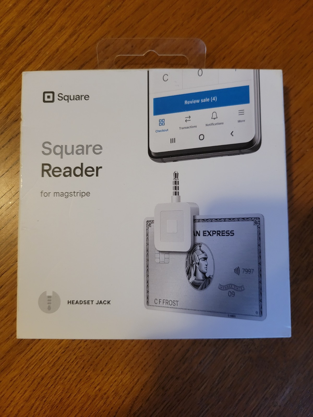 Square Credit Debit Card Reader 3.5mm Headphone Aux Jack White- iPhone & Android