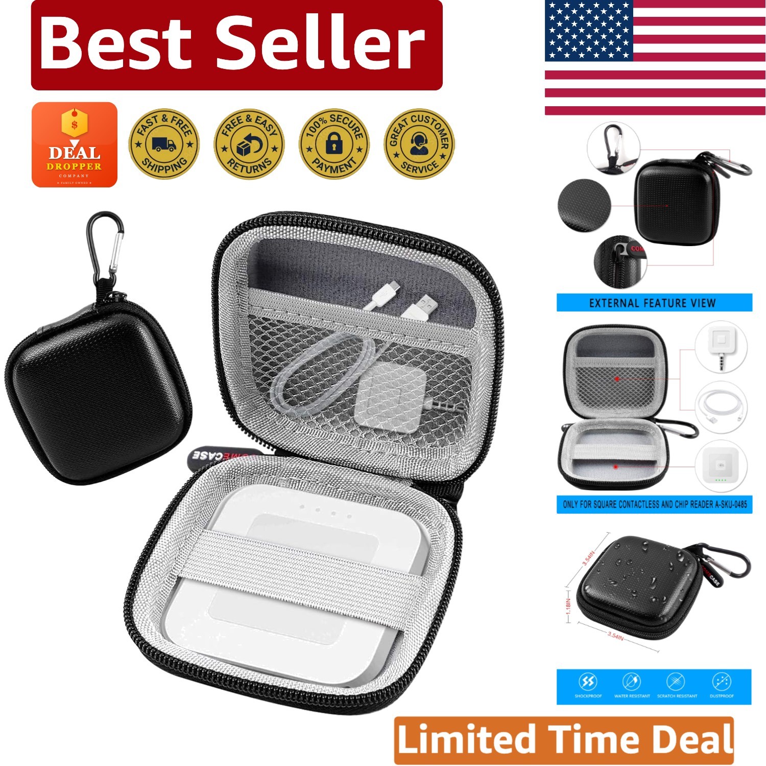 Hard EVA Chip Card Reader Case – Lightweight & Waterproof Protection