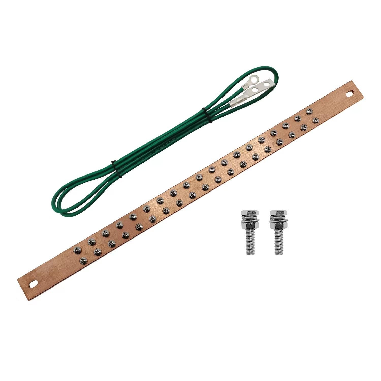 19 Inch Bus Bar Kit with 4 foot Grounding Cable UL Listed for Data Rack/Cabin…