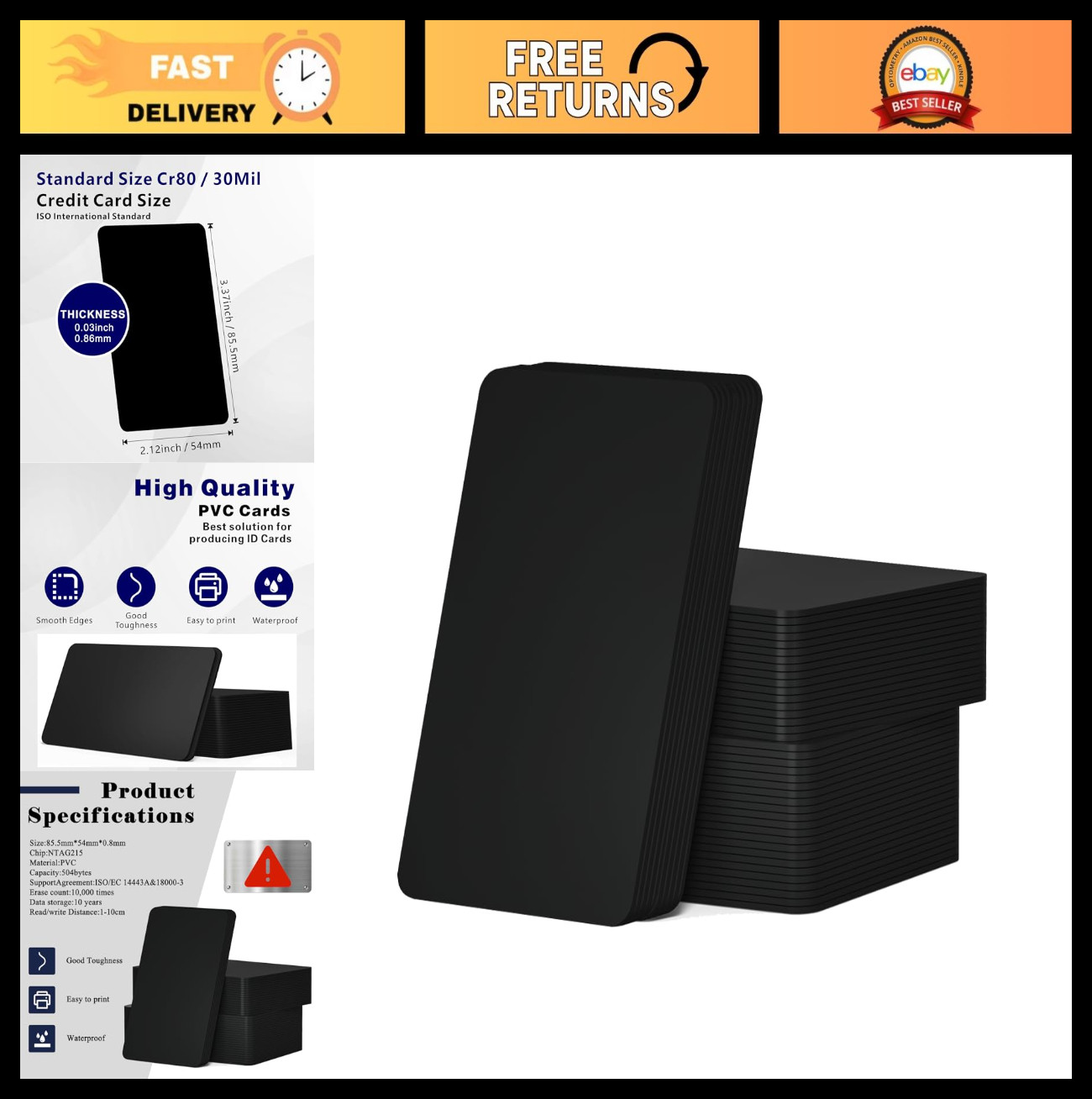 30pcs Programmable NFC Cards NTAG215 – Rewritable Business Tags for iPhone & And