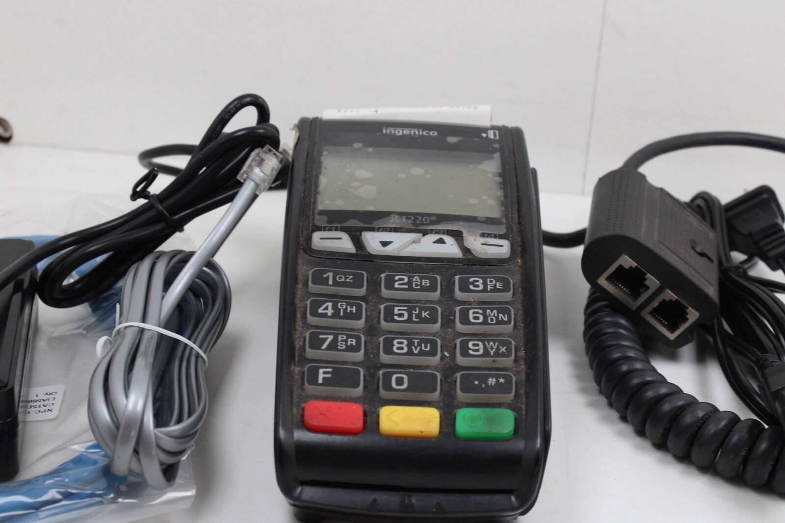 Ingenico ICT220 Credit Card Reader Power Supply USB Cords Tested