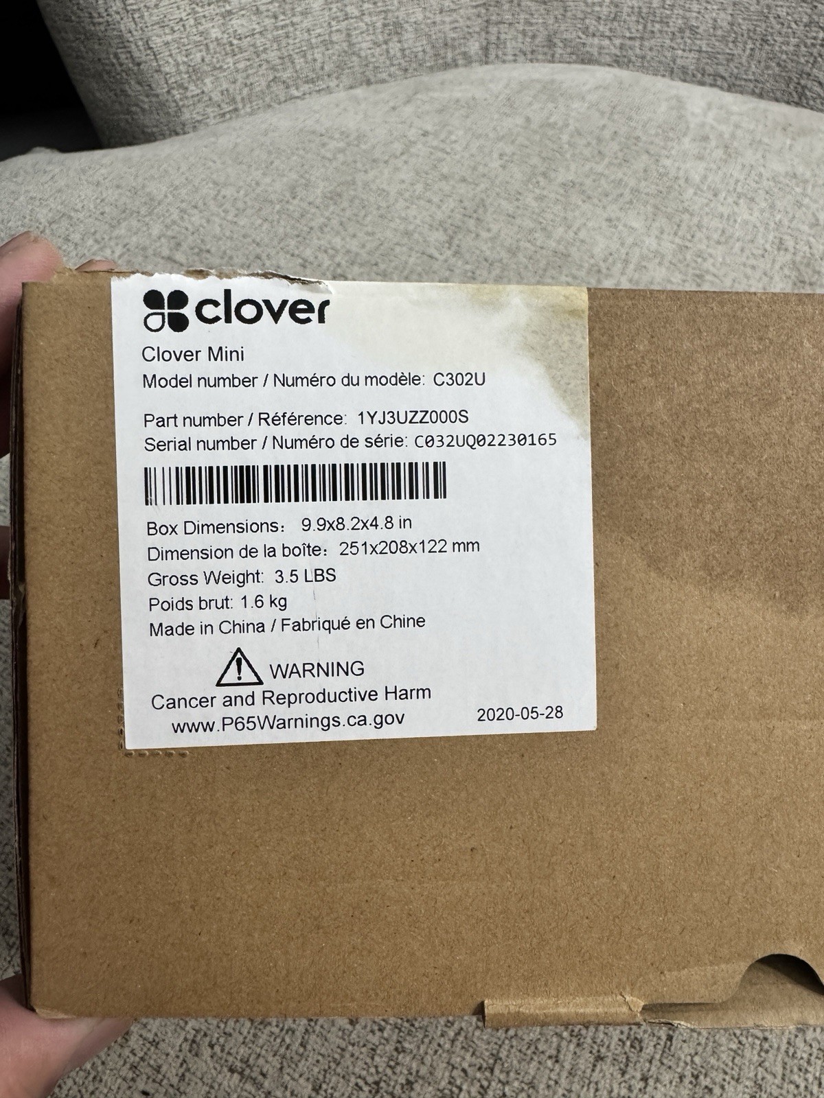 CLOVER MINI POS CARD READER C302U UNTESTED FOR PARTS