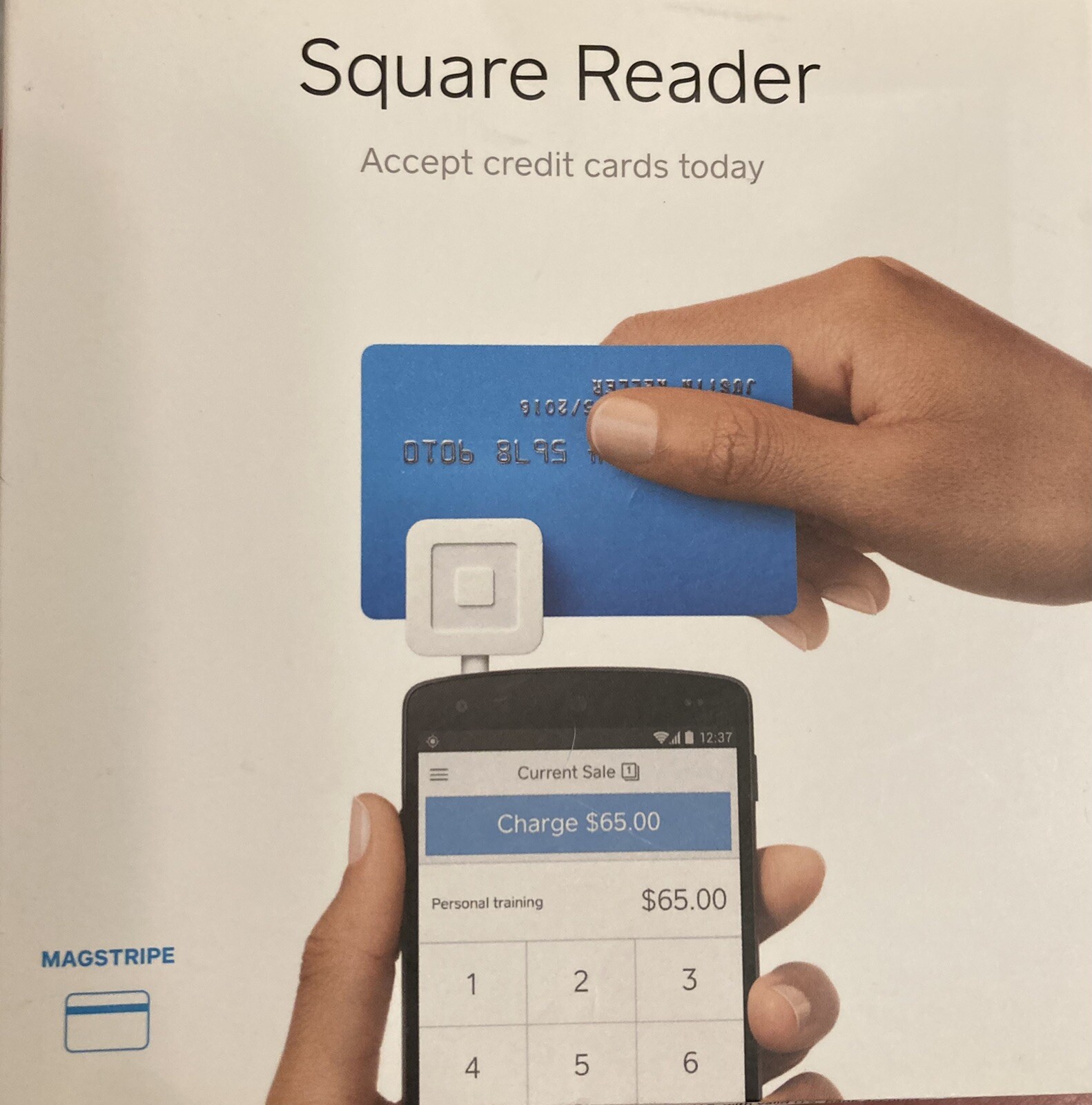 Square A-PKG-0206-01 Credit Card Reader – White for iPhone Android NEW SEALED