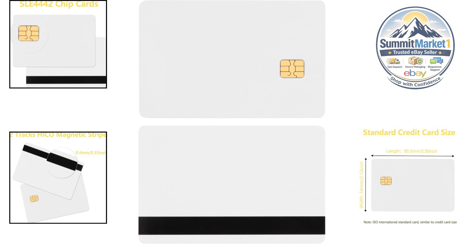 10 Pack Chip Cards Hico 2 Track Magnetic Stripe 8.4mm