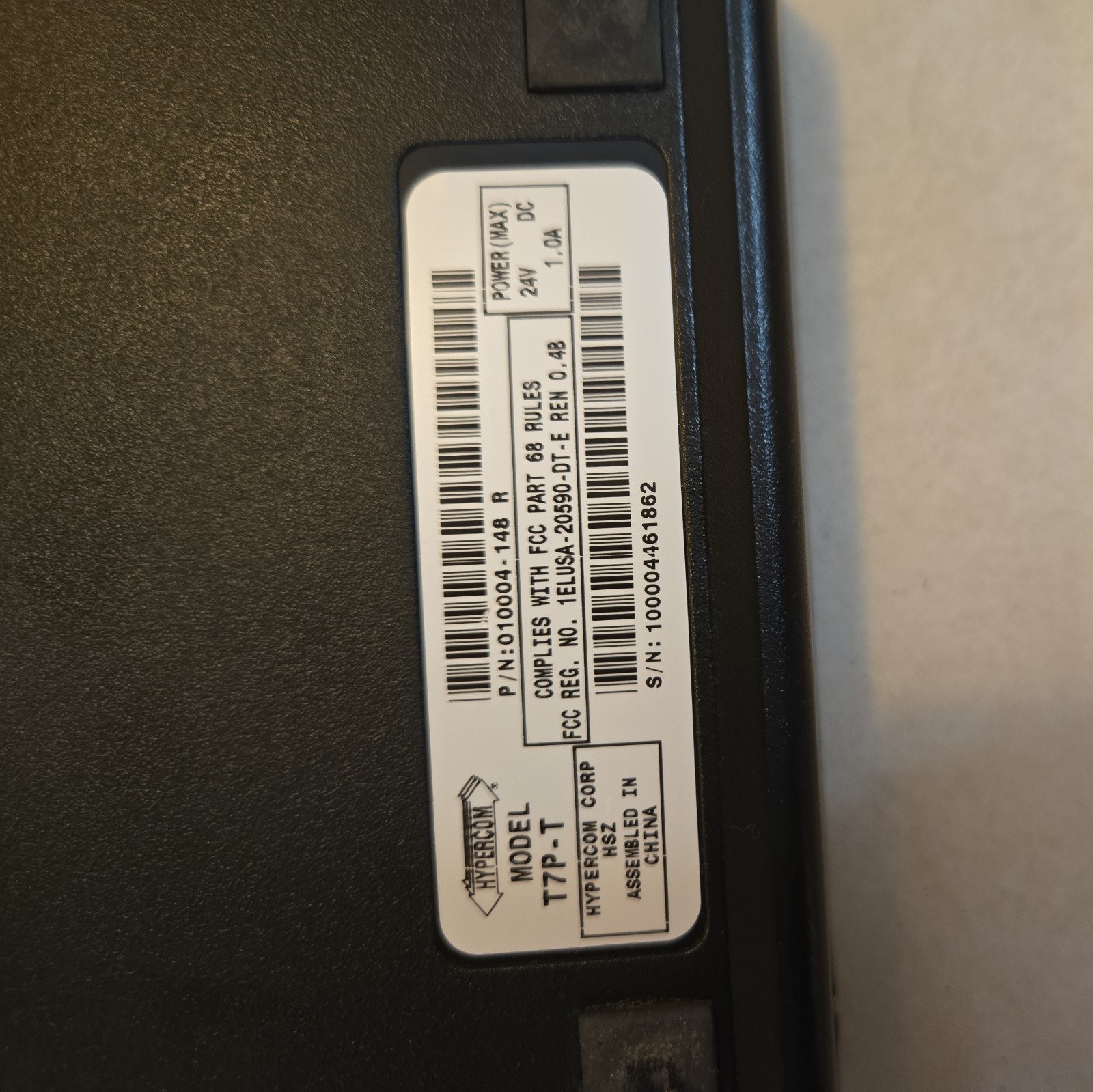 HYPERCOM T7 P-T Credit Card Terminal Reader Machine with Power Supply