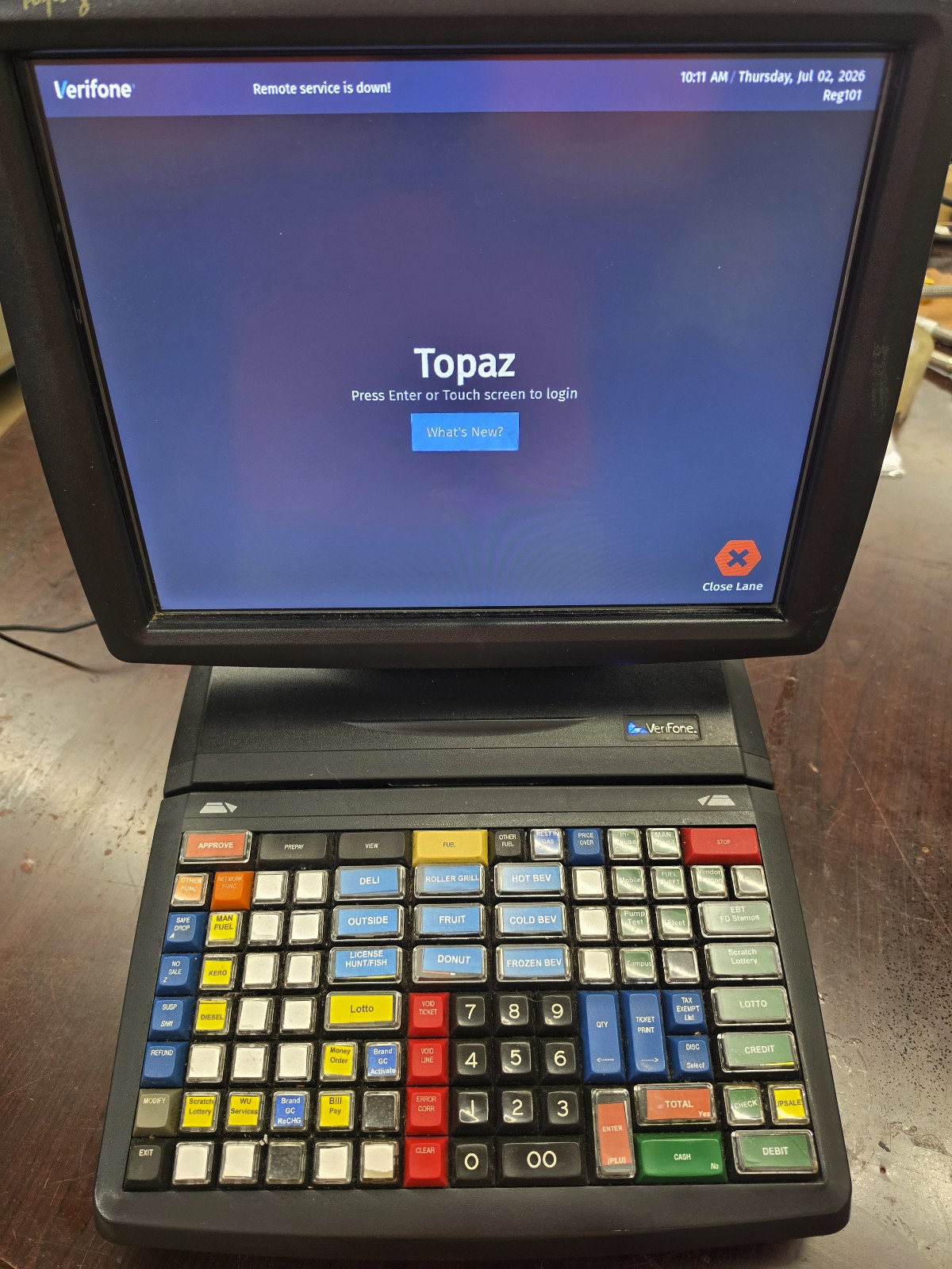 Verifone Topaz II XL M050-02-410-NAA Touchscreen Sales Register