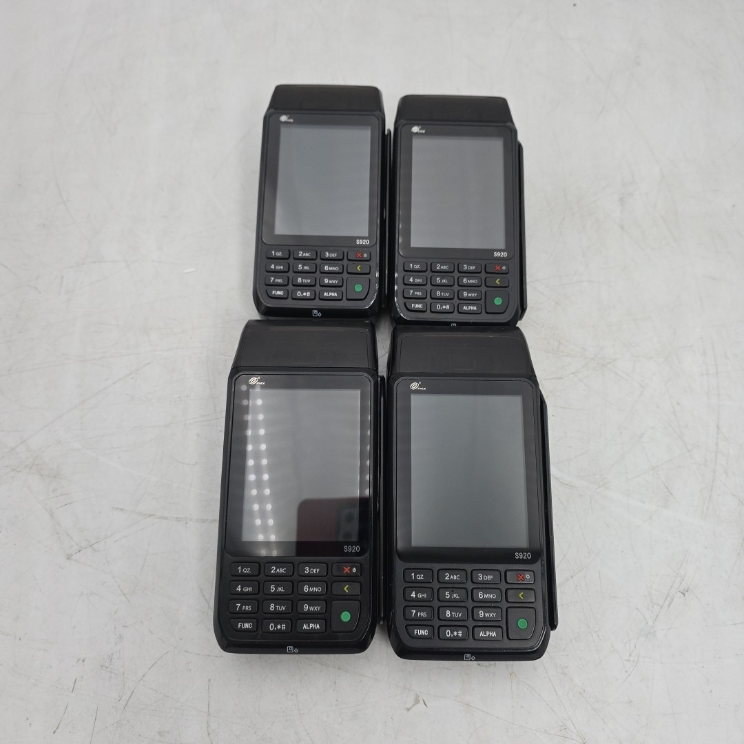 Lot Of 4PAX S920 Mobile Credit Card Terminal Bluetooth Wireless Sold As Is