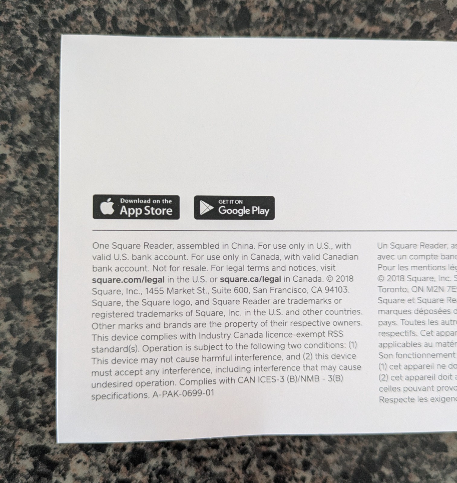 Square Credit Debit Card Reader For Magstripe White A-PKG-0224 NEW