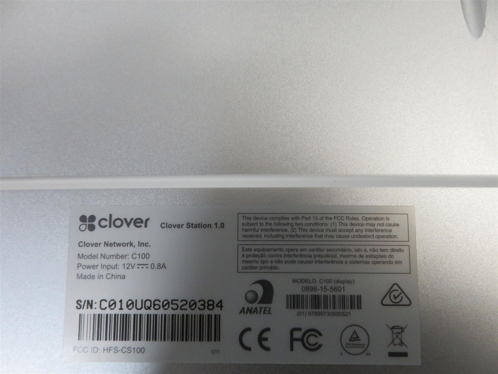 CLOVER STATION 1.0 C100 POS SYSTEM MONITOR ONLY – Free shipping