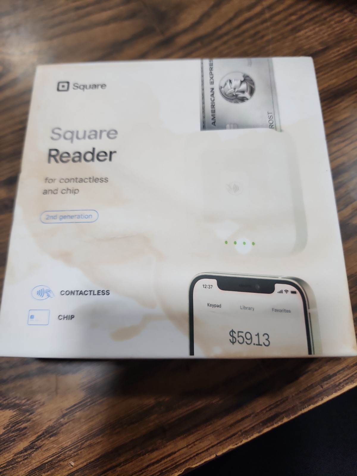 Square Credit Card Reader for Contactless Chip Machine 2nd Gen. damaged box