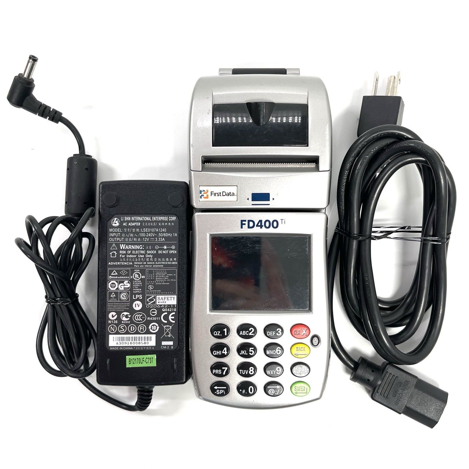 First Data FD400 Ti Business Card Terminal Reader With Power Cord