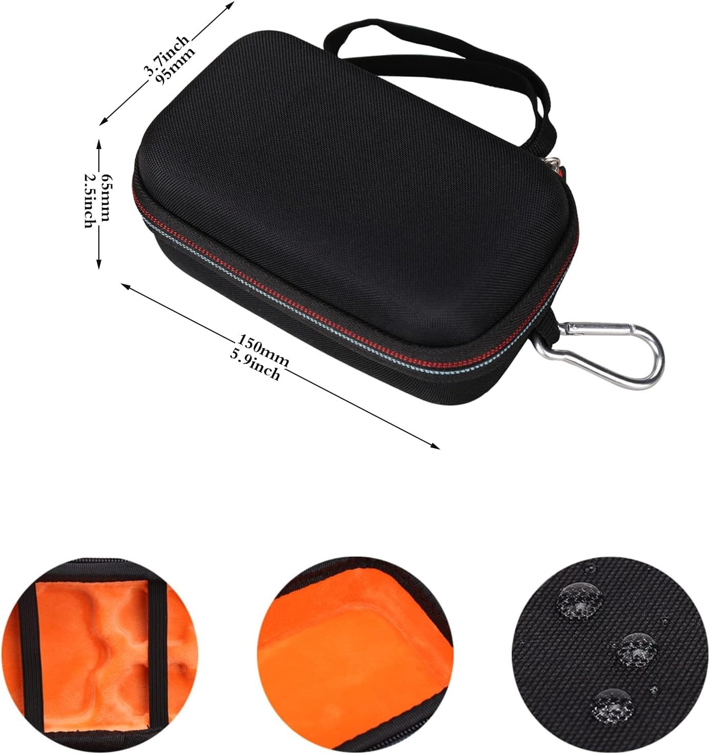 Lightweight Waterproof Case for Square Reader Dock – Unique Black & Orange