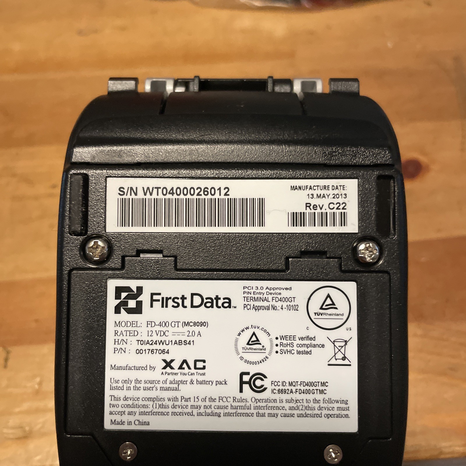 2 First Data FD400GT Credit Card Terminal Thermal Debit Card Machine