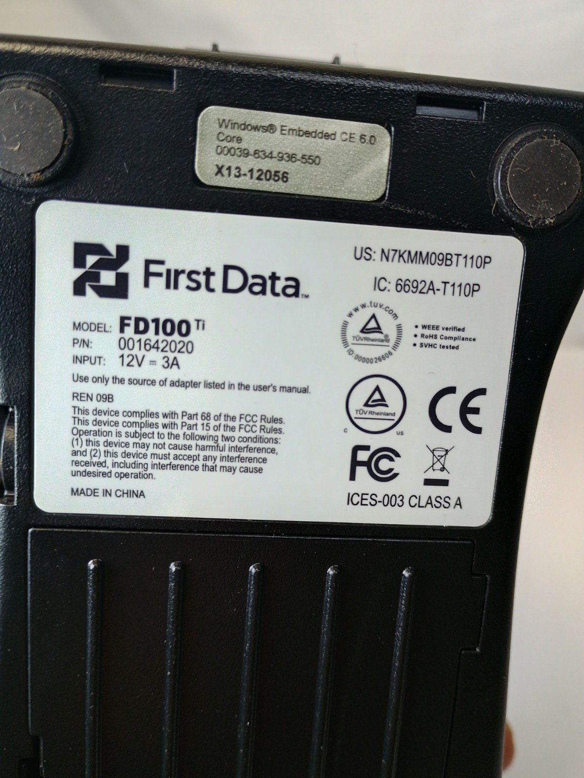 First Data FD100 Ti Credit Card Terminal with FD35 Pin Pad