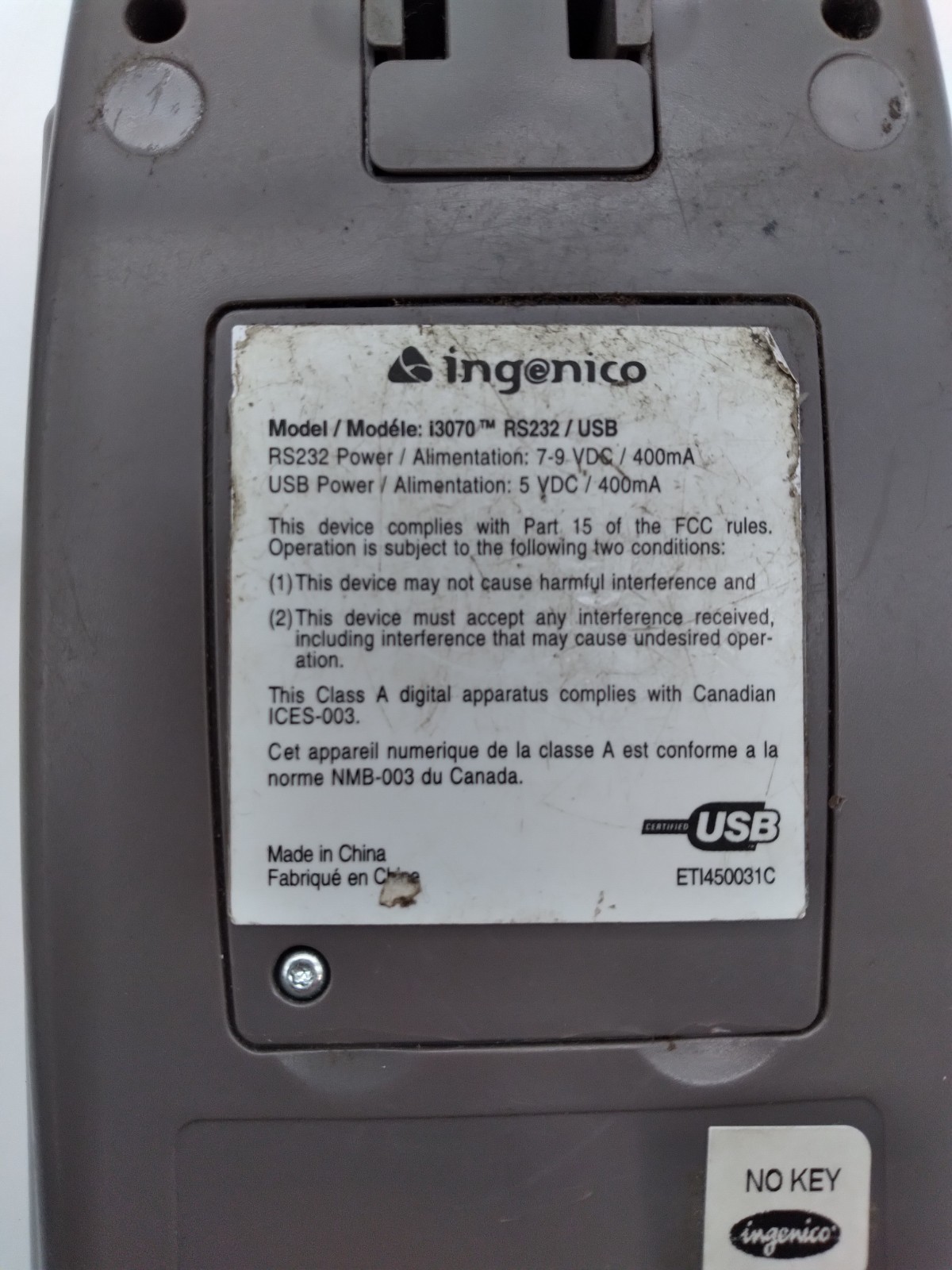 Ingenico 3070 POS Transaction Terminal Credit Card Reader – i3070 RS232 / USB