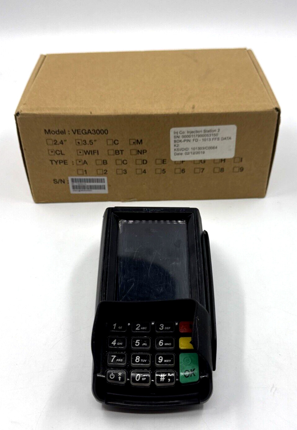 Dejavoo Z9 3.5″ VEGA3000 LCD POS Credit Card Terminal w/No Power Adapter/Tested