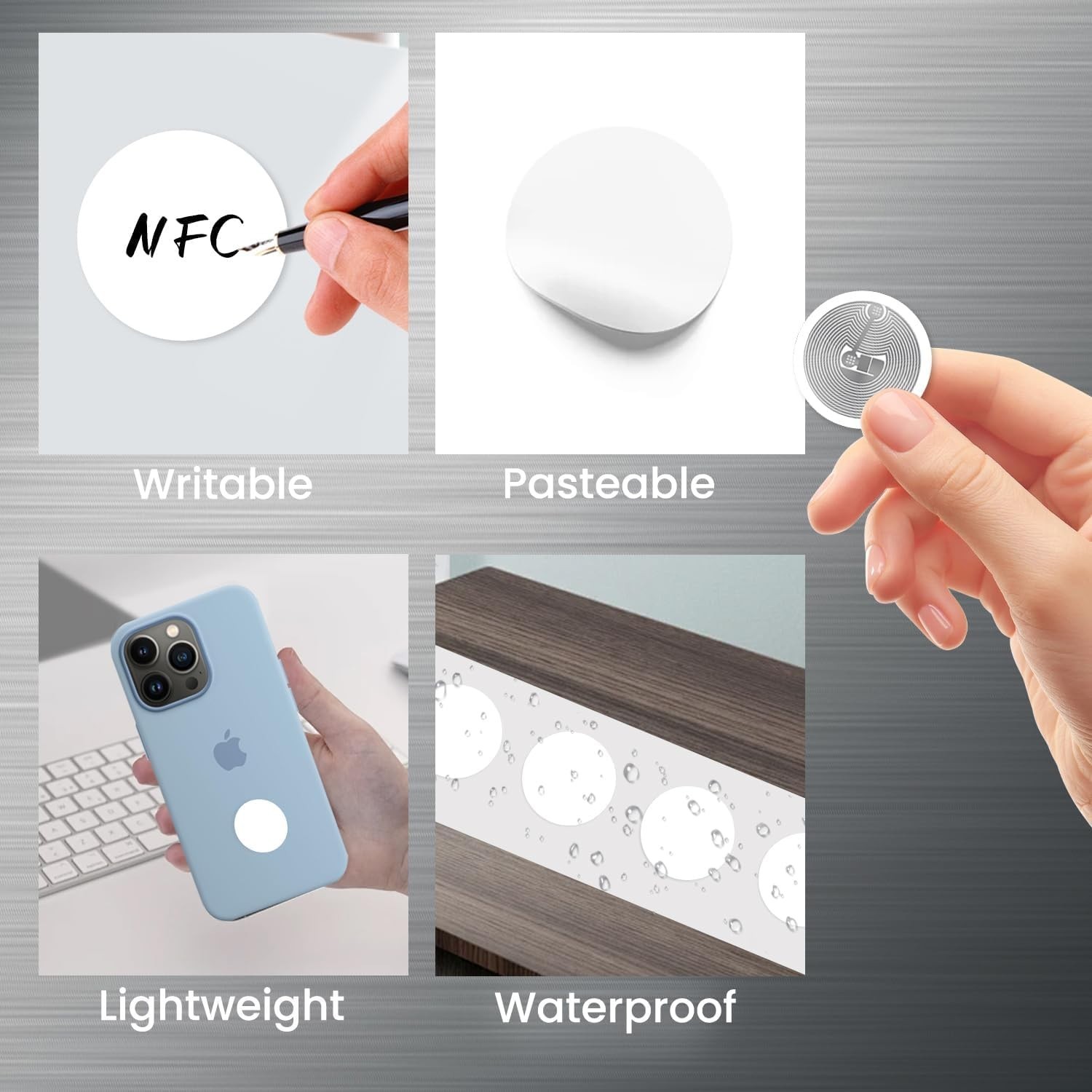 12 Rewritable NTAG215 NFC Tags – 1 Inch Round White Stickers for TagMo Devices