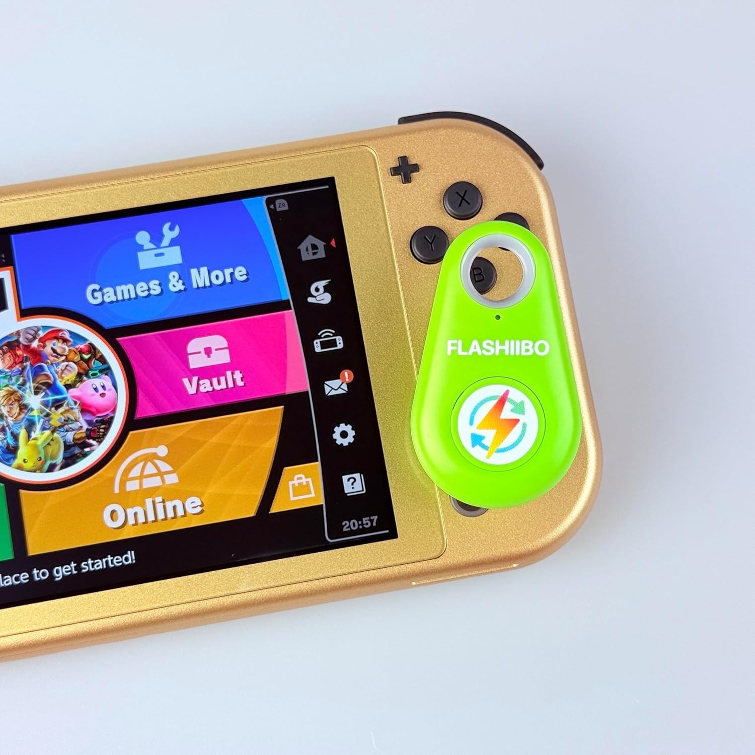 Handheld Green NFC Fob v1 – Unlock Infinite Rewards in Nintendo Switch Gaming