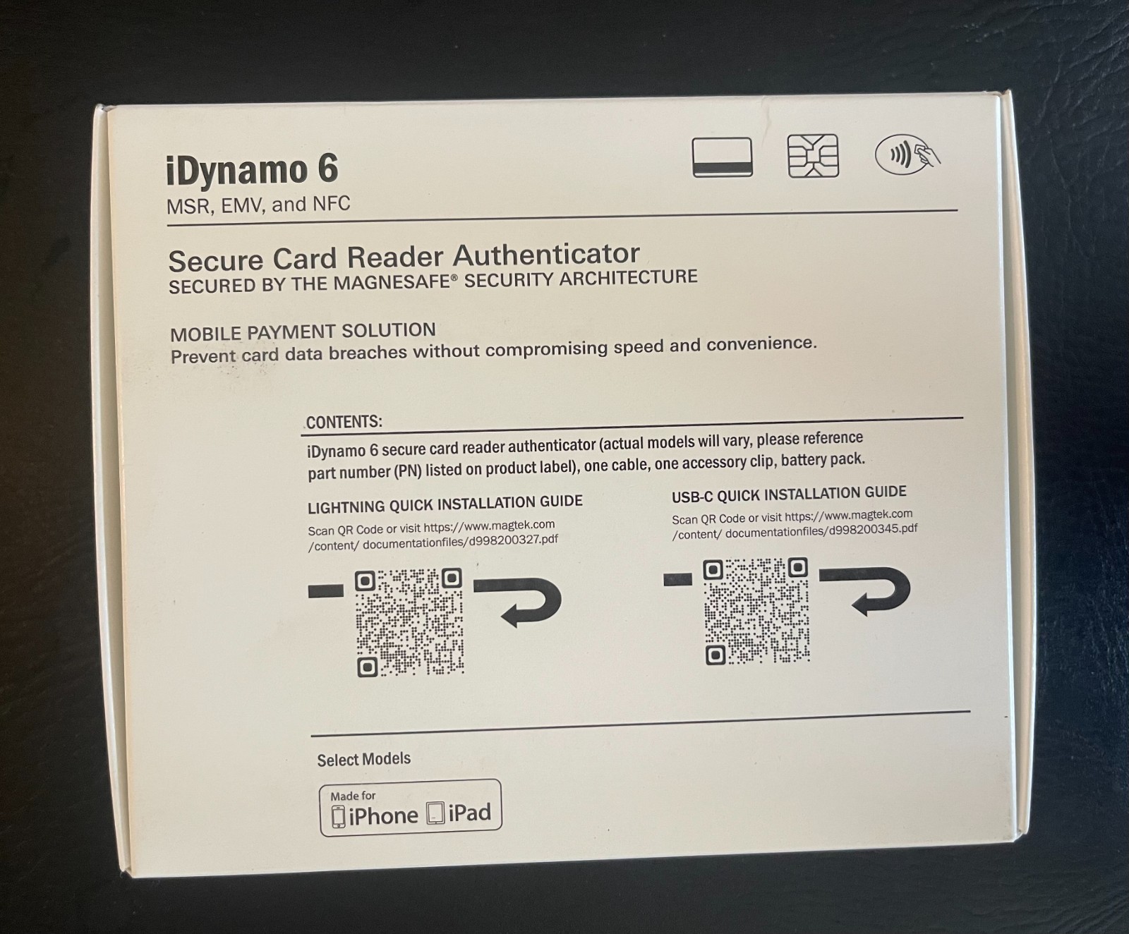 Magtek 21087023 iDynamo 6 Secure Card Reader Authenticator USB-C for iOS/Android
