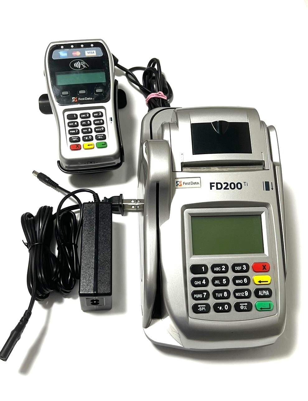 First Data FD200 Touchscreen Credit Card Terminal w/FD-35 Pin Pad Card Reader