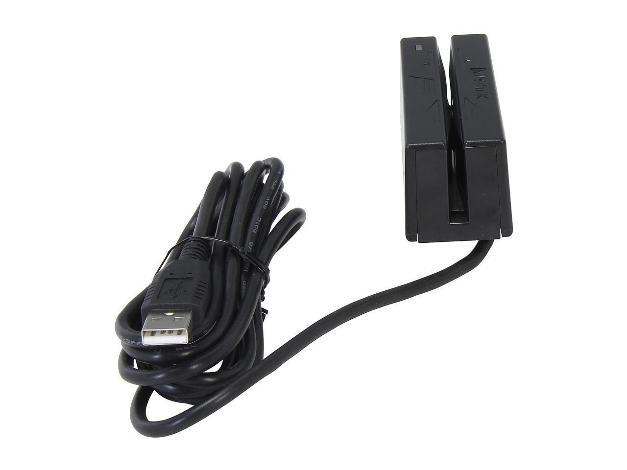 MagTek 21040145 SureSwipe Magnetic Card Reader,TK 1,2,3, Dual Heads – Black
