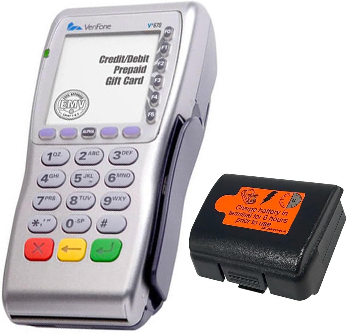 Replacement battery for VeriFone VX680 and VX670 portable handheld wireless