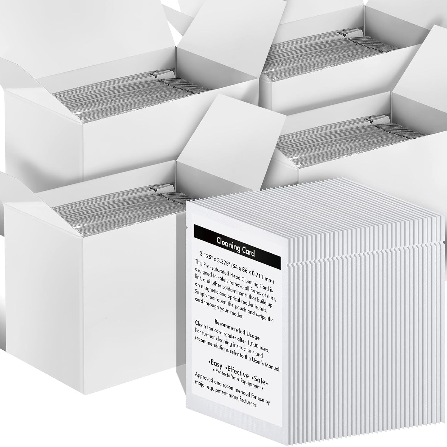200 Pcs Credit Card Reader Cleaner Cards Dual Side Cr80 Reader Cleaning Scanner