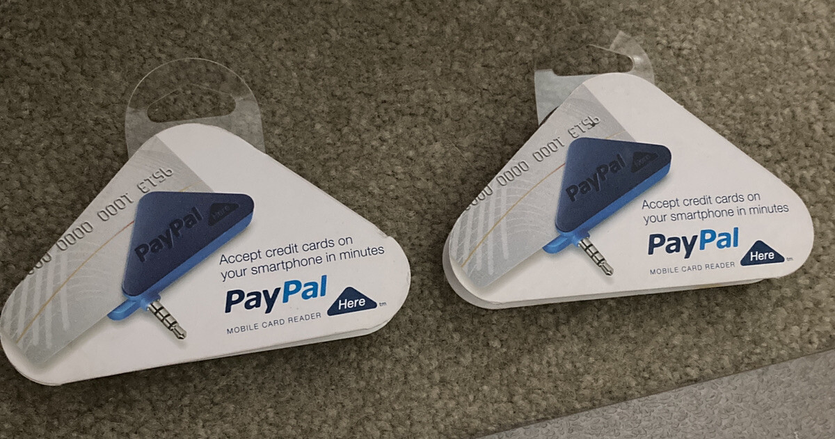 2x PayPal Here Triangular AUX 3.5mm Port Headphone Jack Credit Debit Card Reader