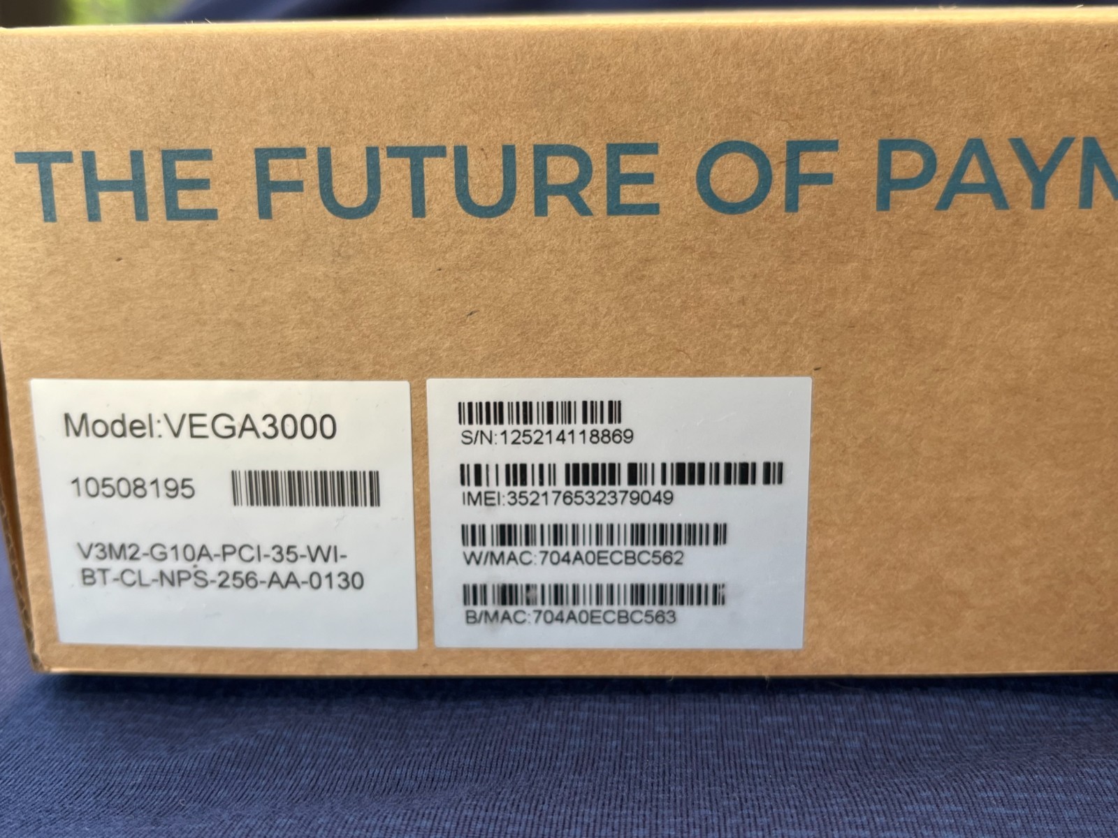 Valor Paytech VEGA3000 4G Android POS Credit Card Payment Terminal – NEW in BOX