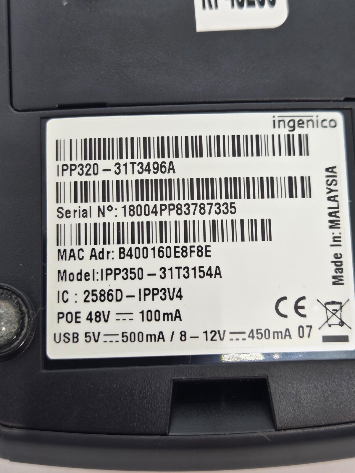Ingenico IPP320-31P3497A PIN Pad FAST FREE SHIPPING a