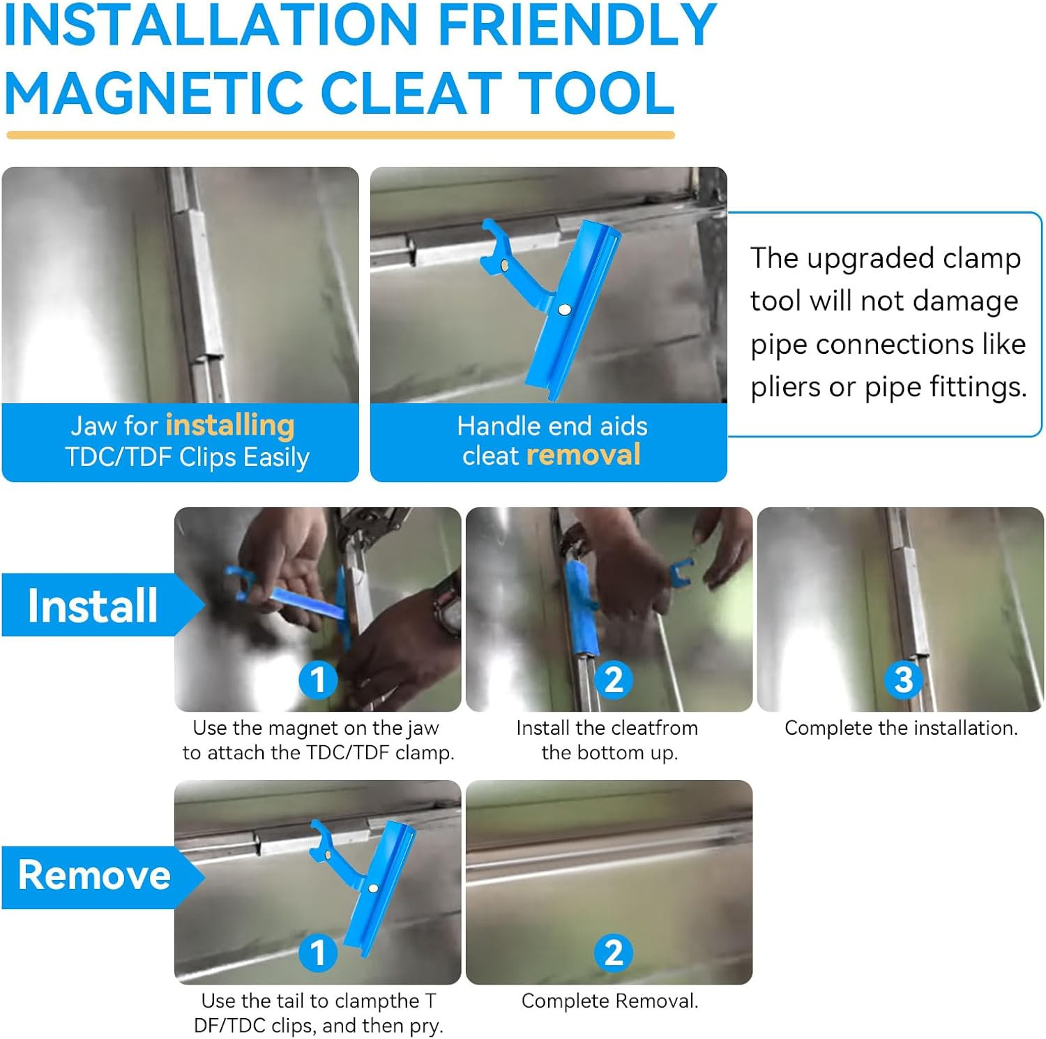 Magnetic TDC &TDF Clip, Hvac Duct Clip Cleat Tool for HVAC Ductwork | 4″ TDC Cli